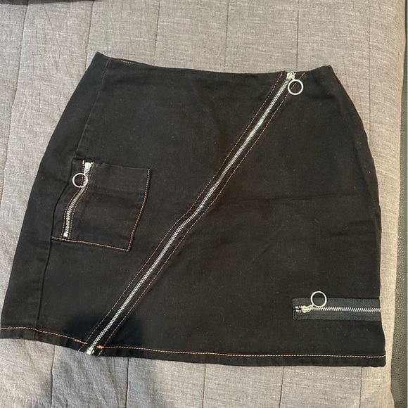 Urban Outfitters Dresses & Skirts - BDG Black Denim Skirt with Cross Zipper